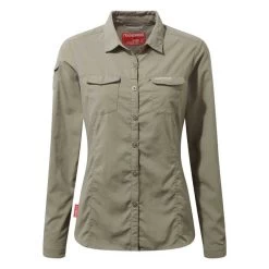 Craghoppers NosiLife Adventure II Womens Long Sleeve Shirt 25 Craghoppers NosiLife Adventure II Womens Long Sleeve Shirt -Outdoor Sport Store Craghoppers NosiLife Adventure II Long Sleeved Womens Shirt Mushroom 336829