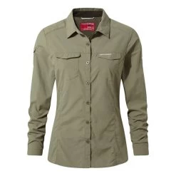 Craghoppers NosiLife Adventure II Womens Long Sleeve Shirt -Outdoor Sport Store Craghoppers NosiLife Adventure II Womens LS Shirt Soft Moss 1