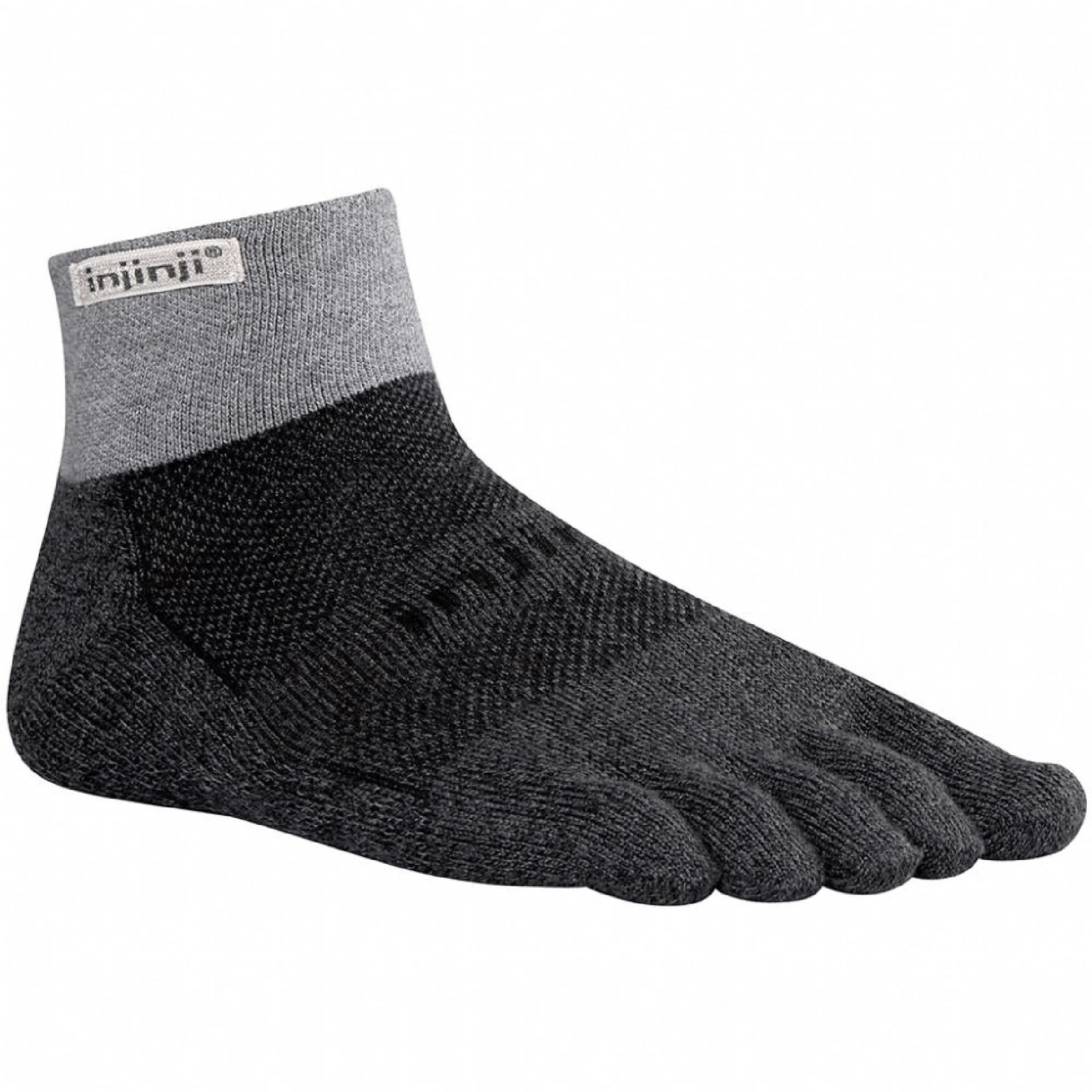 Injinji Trail Midweight Mini Crew Socks - Granite 3 Injinji Trail Midweight Mini Crew Socks - Granite