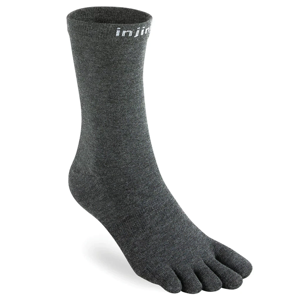 Injinji Liner 2.0 Lightweight Crew Hiking Socks - Black