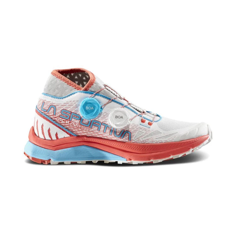La Sportiva Jackal II Boa Womens Trail Running Shoe - White/Hibiscus 5 La Sportiva Jackal II Boa Womens Trail Running Shoe - White/Hibiscus - Image 3