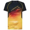 La Sportiva Wave Mens Short Sleeve T-Shirt -Outdoor Sport Store La Sportiva Mens Wave T Shirt BLack Yellow 01