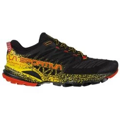 La Sportiva Akasha II Mens Trail Running Shoe - Black/Yellow -Outdoor Sport Store LaSportiva AkashaIIM Black Yellow 04