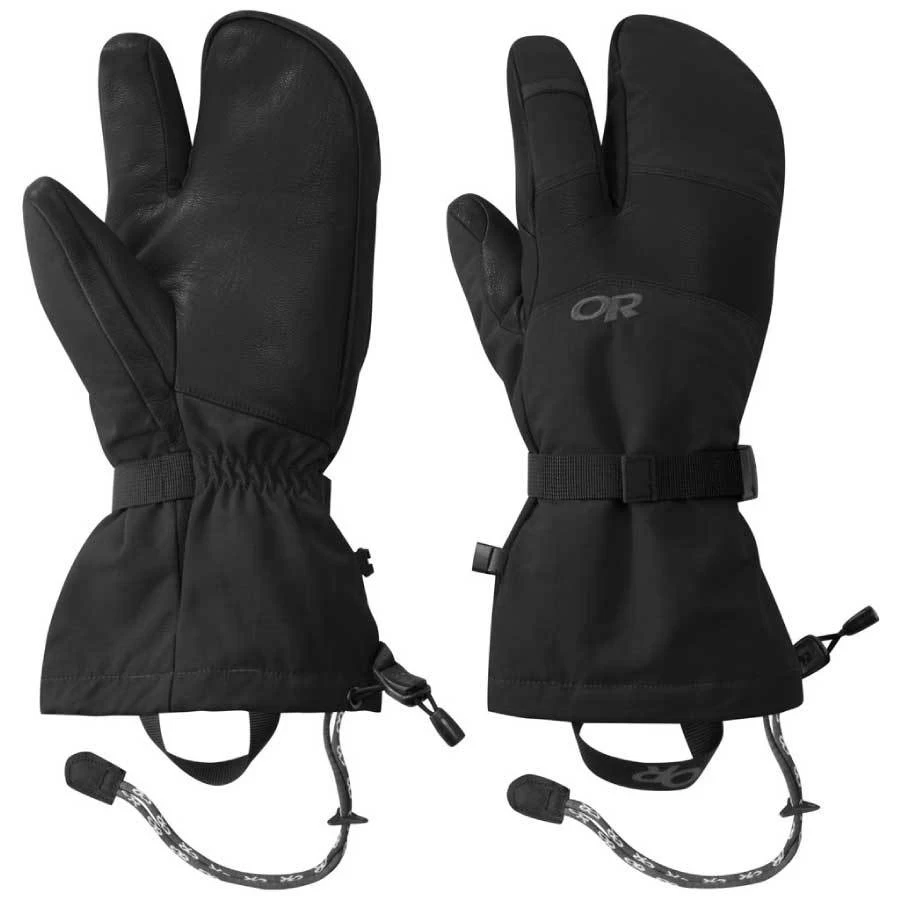 Outdoor Research Highcamp Mens 3-Finger Gloves - Black 3 Outdoor Research Highcamp Mens 3-Finger Gloves - Black