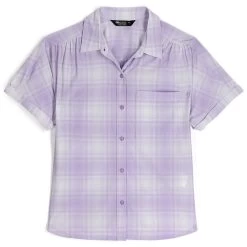 Outdoor Research Astroman Womens Short Sleeve Sun Shirt -Outdoor Sport Store Outdoor Research Womens Astroman SS Shirt Lavander Plaid
