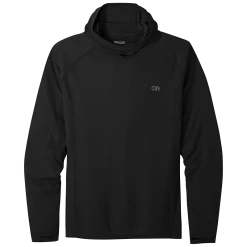 Outdoor Research Echo Mens Long Sleeve Hooded Top -Outdoor Sport Store OutdoorResearch EchoMensHoodedTop Black 01 798909