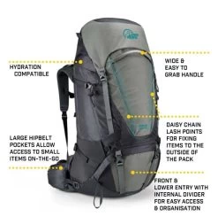 Lowe Alpine Diran ND50 60 Litre Womens Hiking Pack 11 Lowe Alpine Diran ND50 60 Litre Womens Hiking Pack -Outdoor Sport Store POS LoDiranND5060 4d59499a 8148 4397 835e 7d0d9001d943 618302
