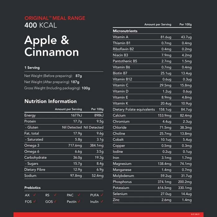 Radix Nutrition Original Apple & Cinnamon Whey Protein - 400kcal 4 Radix Nutrition Original Apple & Cinnamon Whey Protein - 400kcal - Image 2