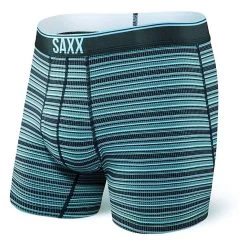 SAXX Quest Quick Dry Mesh Boxer Fly Brief - Black Daybreaker Stripe