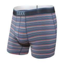 SAXX Quest Quick Dry Mesh Boxer Fly Brief - Blue Astro Stripe