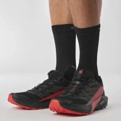 Salomon Sense Ride 5 Mens Trail Running Shoes - Black/Fiery Red -Outdoor Sport Store Salomon Sense Ride 5 Mens Black Red 02