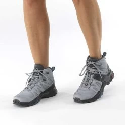 Salomon X Ultra 4 MID GTX Women's Hiking Boot - Quarry/Black/Legion Blue -Outdoor Sport Store Salomon X Ultra 4 Mid GTX Quarry Black Legion Blue 02 808652