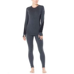 Icebreaker 260 Zone Long Sleeve Crewe Womens Thermal Top -Outdoor Sport Store WOMEN SBODYFITZONE MERINO260ZONELONGSLEEVECREWETHERMALTOPjetheatherblk 3 935835
